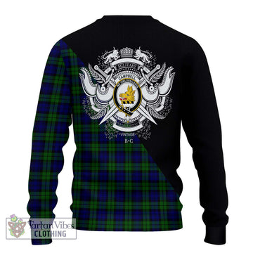 Campbell Tartan Ugly Sweater with Family Crest and Military Logo Style