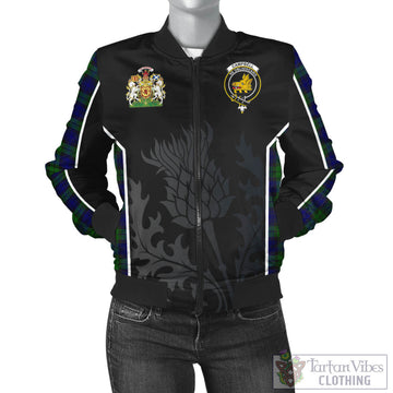Campbell Modern Tartan Bomber Jacket with Family Crest and Scottish Thistle Vibes Sport Style