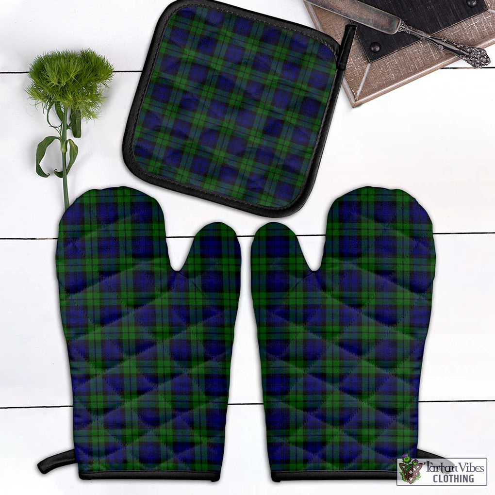 Campbell Tartan Combo Oven Mitt & Pot-Holder Combo 1 Oven Mitt & 1 Pot-Holder Black - Tartan Vibes Clothing