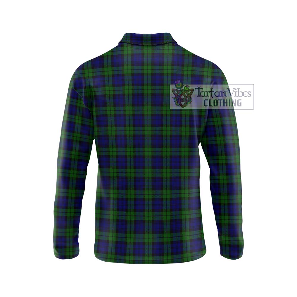 Campbell Tartan Long Sleeve Polo Shirt with Family Crest DNA In Me Style - Tartanvibesclothing Shop