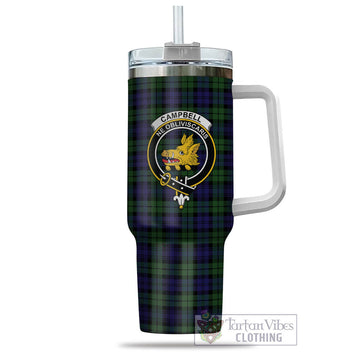 Tartan Vibes Clothing Campbell Modern Tartan and Family Crest Tumbler with Handle