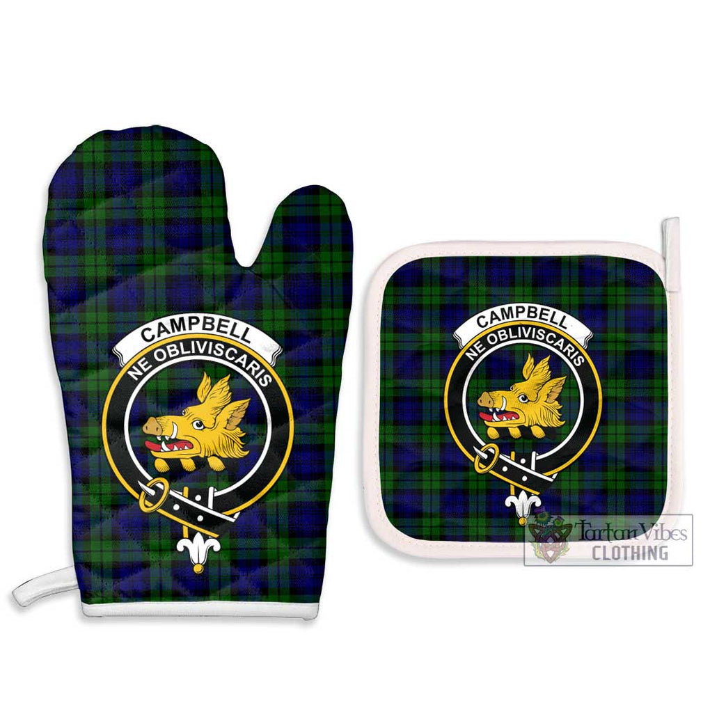 Campbell Tartan Combo Oven Mitt & Pot-Holder with Family Crest Combo 1 Oven Mitt & 2 Pot-Holder White - Tartan Vibes Clothing