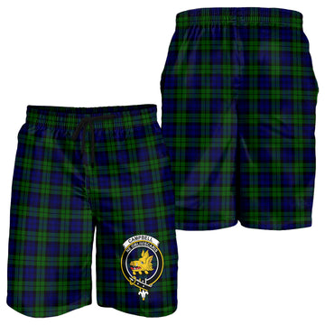 Campbell Tartan Mens Shorts with Family Crest - Tartan Vibes Clothing