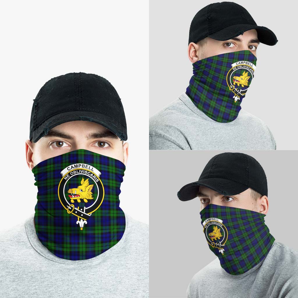 Campbell Modern Tartan Neck Gaiters, Tartan Bandanas, Tartan Head Band with Family Crest