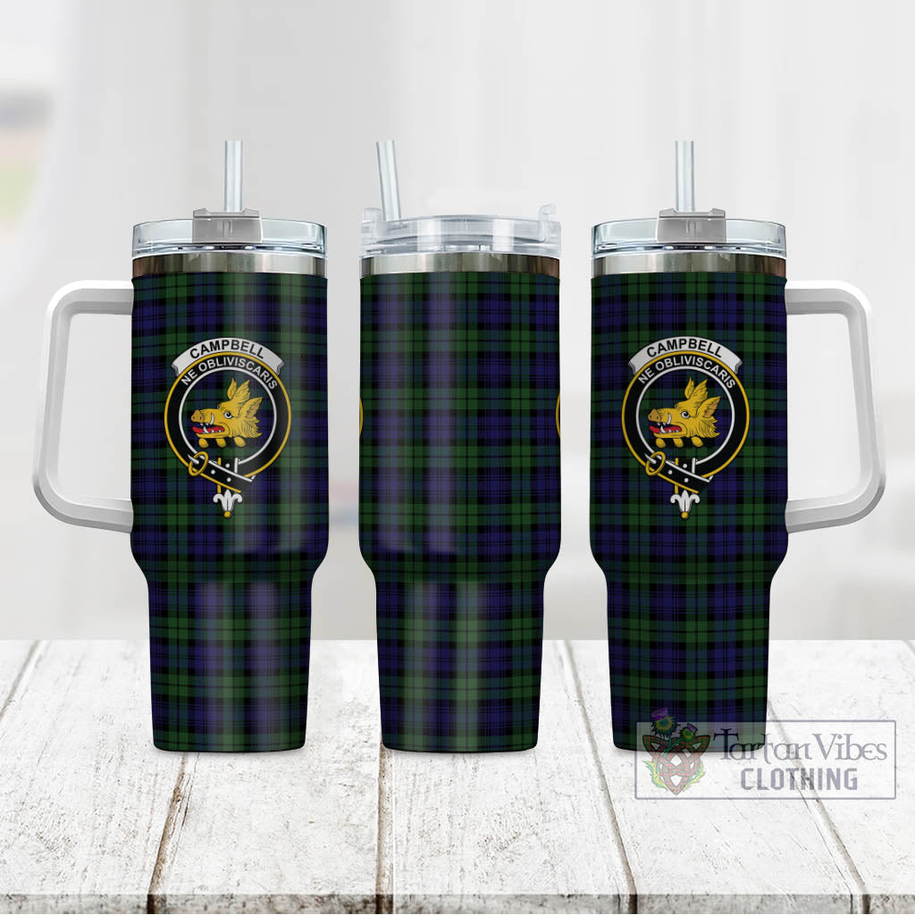 Tartan Vibes Clothing Campbell Modern Tartan and Family Crest Tumbler with Handle
