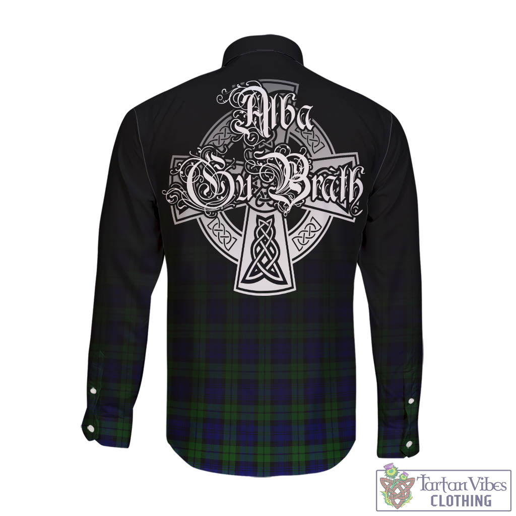 Tartan Vibes Clothing Campbell Modern Tartan Long Sleeve Button Up Featuring Alba Gu Brath Family Crest Celtic Inspired