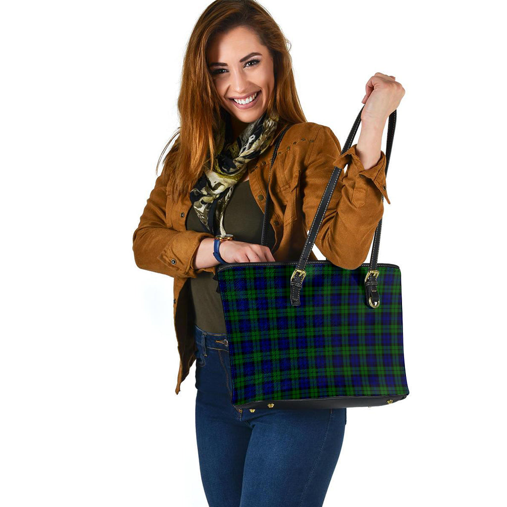 campbell-modern-tartan-leather-tote-bag