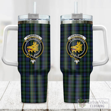 Campbell of Argyll #01 Tartan and Family Crest Tumbler with Handle