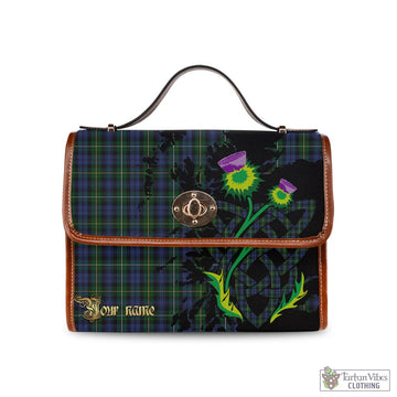Campbell of Argyll #01 Tartan Waterproof Canvas Bag with Scotland Map and Thistle Celtic Accents