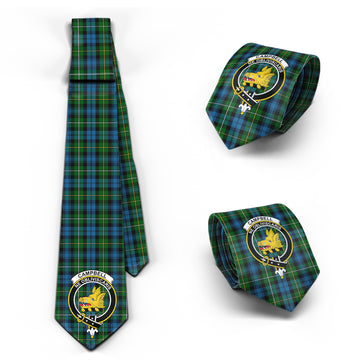 Campbell of Argyll #02 Tartan Classic Necktie with Family Crest