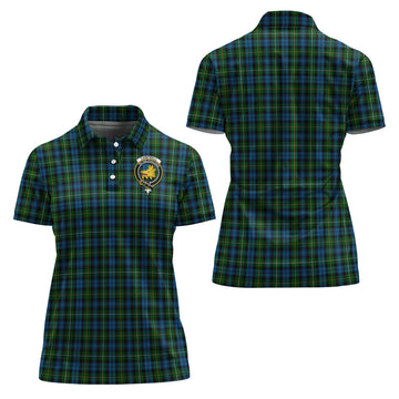 Campbell of Argyll #02 Tartan Polo Shirt with Family Crest For Women