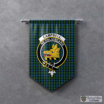 Campbell of Argyll #02 Tartan Gonfalon, Tartan Banner with Family Crest
