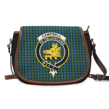 Campbell of Argyll #02 Tartan Saddle Bag with Family Crest
