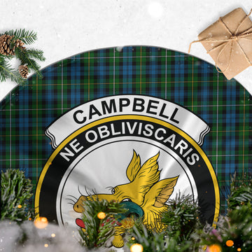 Campbell of Argyll #02 Tartan Christmas Tree Skirt with Family Crest