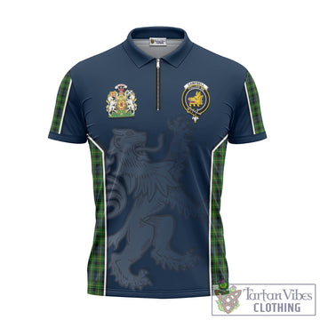 Campbell of Breadalbane Tartan Zipper Polo Shirt with Family Crest and Lion Rampant Vibes Sport Style