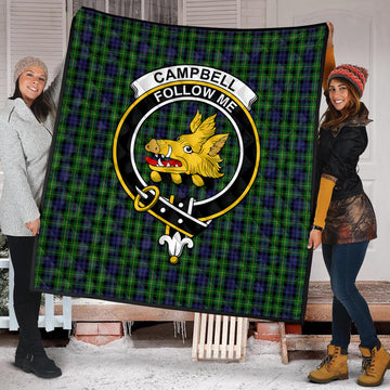 Campbell of Breadalbane Tartan Quilt with Family Crest