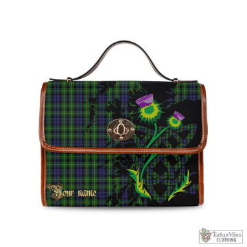 Campbell of Breadalbane Tartan Waterproof Canvas Bag with Scotland Map and Thistle Celtic Accents