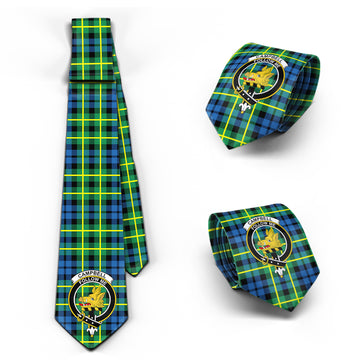 Campbell of Breadalbane Ancient Tartan Classic Necktie with Family Crest