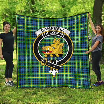 Campbell of Breadalbane Ancient Tartan Quilt with Family Crest
