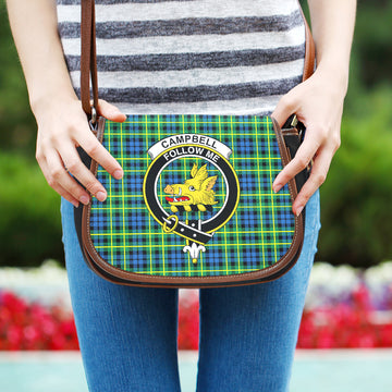 Campbell of Breadalbane Ancient Tartan Saddle Bag with Family Crest