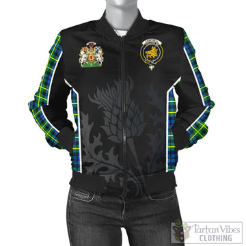 Campbell of Breadalbane Ancient Tartan Bomber Jacket with Family Crest and Scottish Thistle Vibes Sport Style