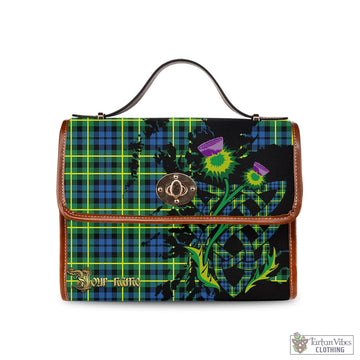 Campbell of Breadalbane Ancient Tartan Waterproof Canvas Bag with Scotland Map and Thistle Celtic Accents