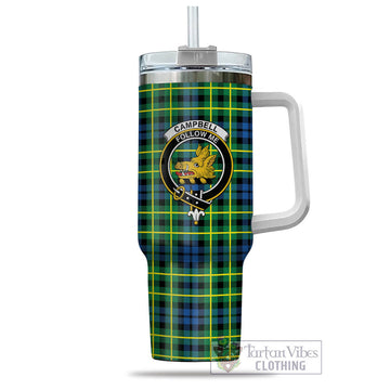 Campbell of Breadalbane Ancient Tartan and Family Crest Tumbler with Handle