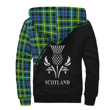Campbell of Breadalbane Ancient Tartan Sherpa Hoodie with Family Crest Curve Style