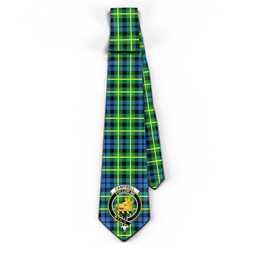 Campbell of Breadalbane Ancient Tartan Classic Necktie with Family Crest