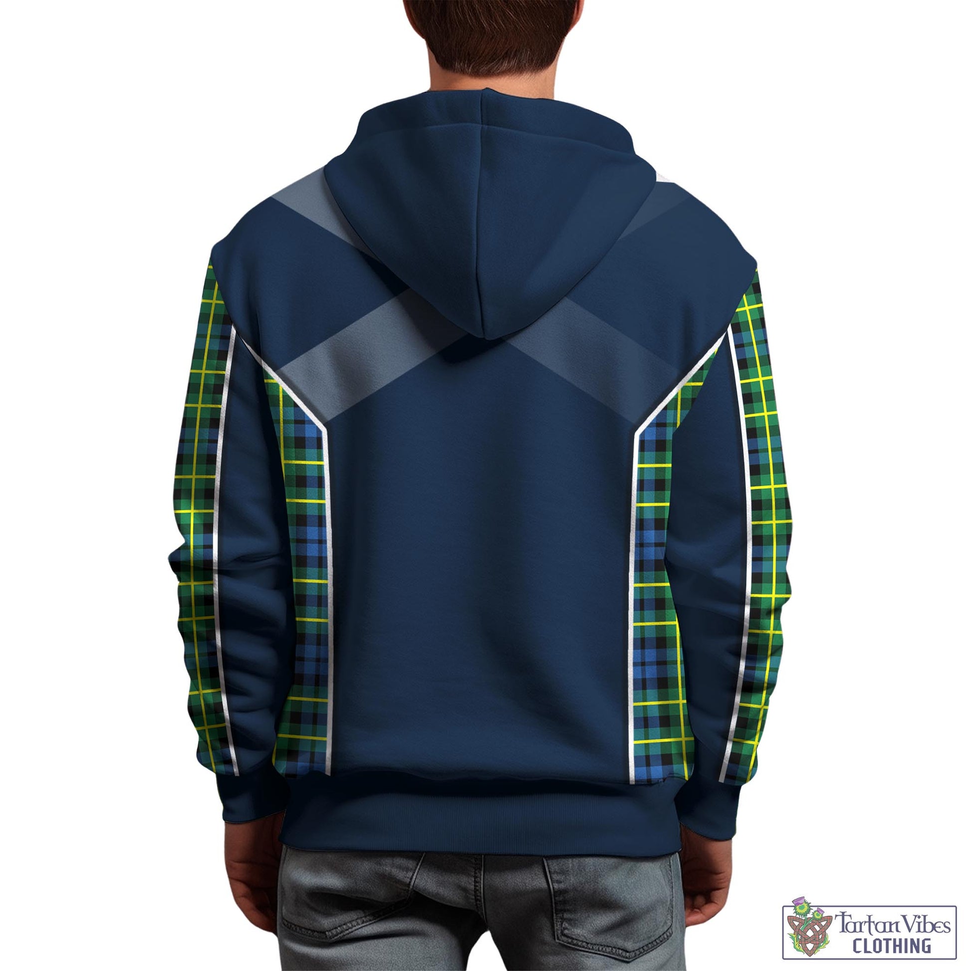 Tartan Vibes Clothing Campbell of Breadalbane Ancient Tartan Hoodie with Family Crest and Lion Rampant Vibes Sport Style