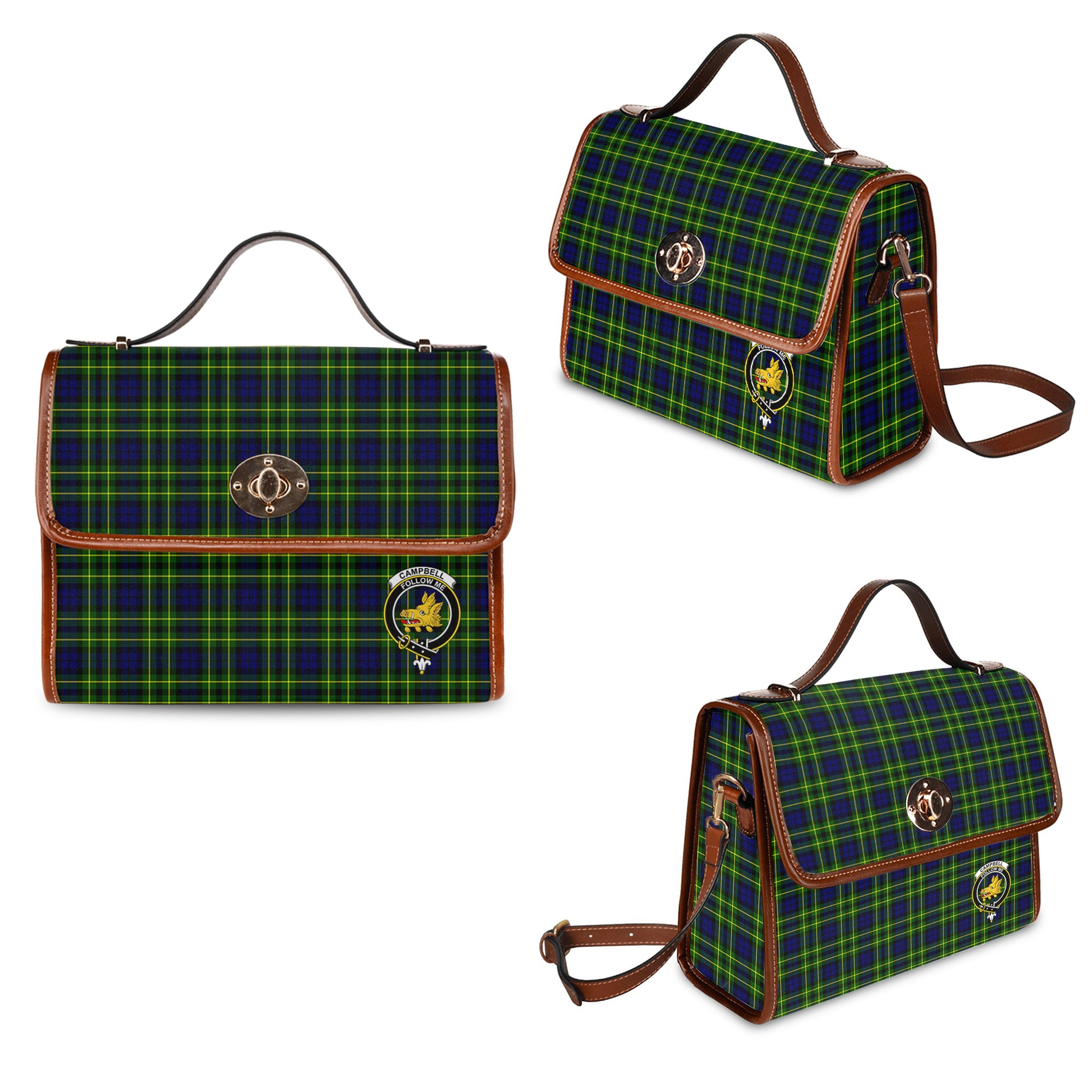 campbell-of-breadalbane-modern-tartan-leather-strap-waterproof-canvas-bag-with-family-crest