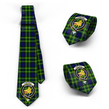 Campbell of Breadalbane Modern Tartan Classic Necktie with Family Crest