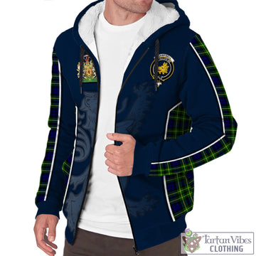 Campbell of Breadalbane Modern Tartan Sherpa Hoodie with Family Crest and Lion Rampant Vibes Sport Style