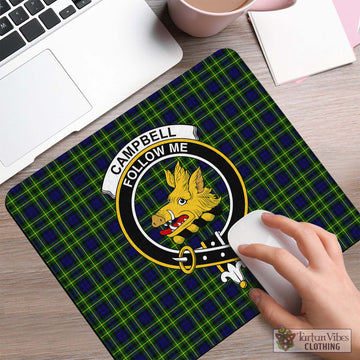 Campbell of Breadalbane Modern Tartan Mouse Pad with Family Crest