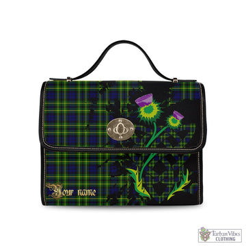 Campbell of Breadalbane Modern Tartan Waterproof Canvas Bag with Scotland Map and Thistle Celtic Accents