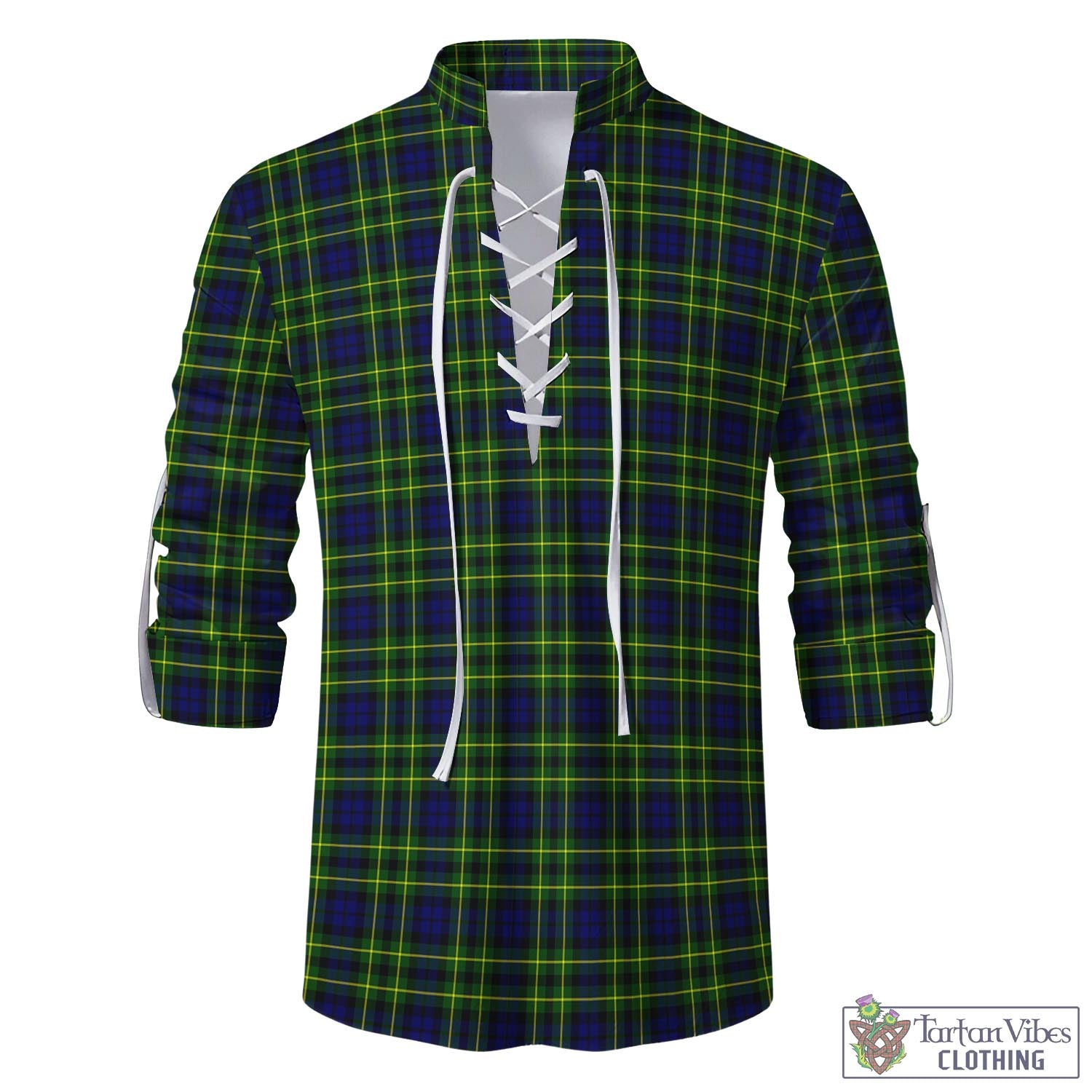 Tartan Vibes Clothing Campbell of Breadalbane Modern Tartan Men's Scottish Traditional Jacobite Ghillie Kilt Shirt