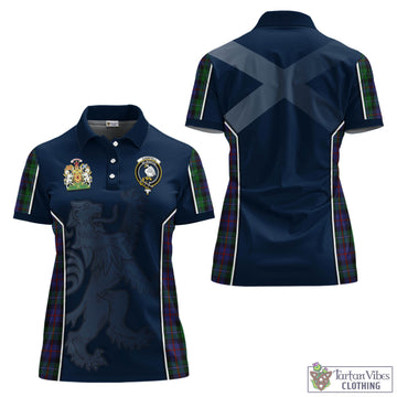 Campbell of Cawdor Tartan Women's Polo Shirt with Family Crest and Lion Rampant Vibes Sport Style