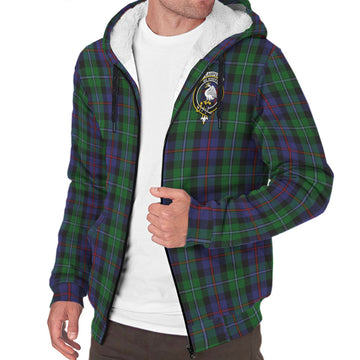 Campbell of Cawdor Tartan Sherpa Hoodie with Family Crest