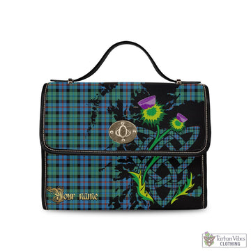 Campbell of Cawdor Ancient Tartan Waterproof Canvas Bag with Scotland Map and Thistle Celtic Accents