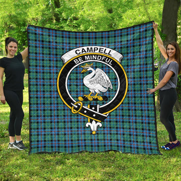 Campbell of Cawdor Ancient Tartan Quilt with Family Crest