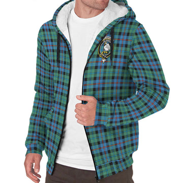 Campbell of Cawdor Ancient Tartan Sherpa Hoodie with Family Crest