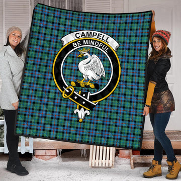 Campbell of Cawdor Ancient Tartan Quilt with Family Crest