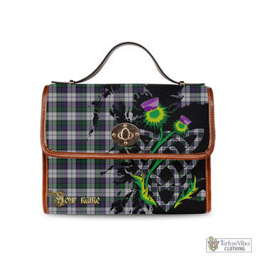 Campbell of Cawdor Dress Tartan Waterproof Canvas Bag with Scotland Map and Thistle Celtic Accents