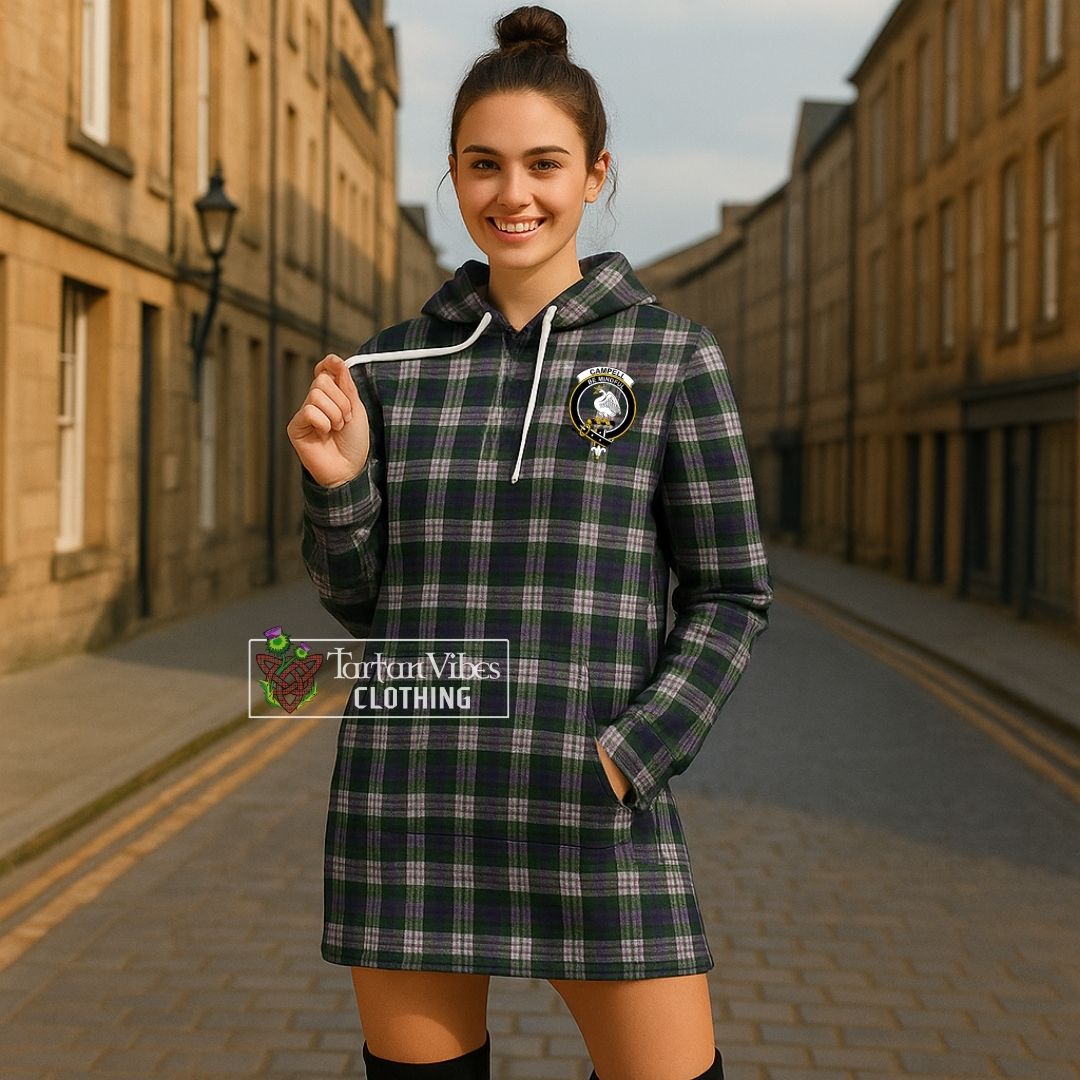 Campbell of Cawdor Dress Tartan Hoodie Dress with Family Crest