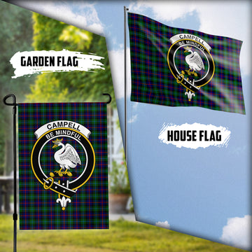 Campbell of Cawdor Modern Tartan Flag with Family Crest