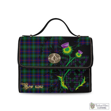 Campbell of Cawdor Modern Tartan Waterproof Canvas Bag with Scotland Map and Thistle Celtic Accents