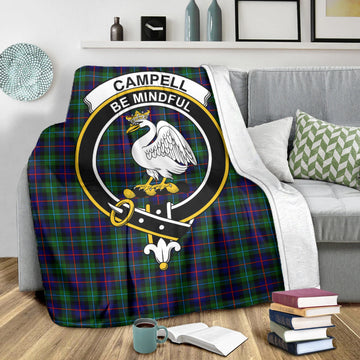 Campbell of Cawdor Modern Tartan Blanket with Family Crest