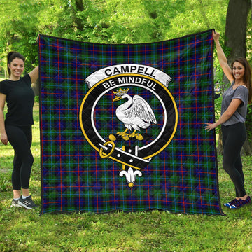 Campbell of Cawdor Modern Tartan Quilt with Family Crest