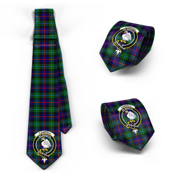 Campbell of Cawdor Modern Tartan Classic Necktie with Family Crest
