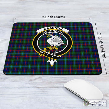 Campbell of Cawdor Modern Tartan Mouse Pad with Family Crest